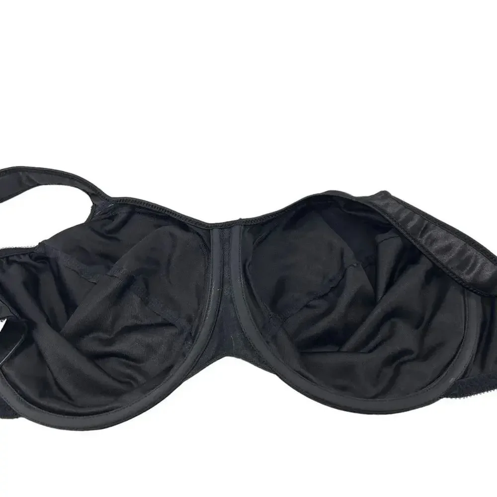 Bali Satin Tracings Full Coverage Underwire Minimizer Bra 3562 42DD Black